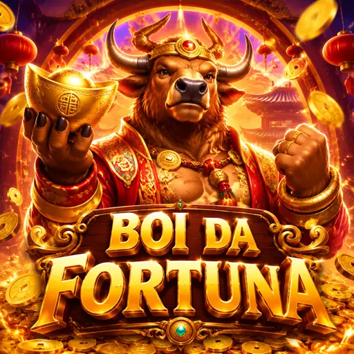 Cartão do jogo Fortune Ox com o touro da prosperidade