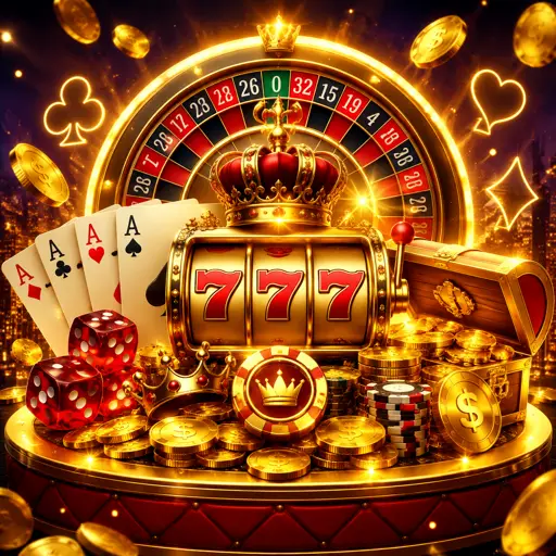 Mesas de cassino ao vivo e slots em telas escuras com luzes ciano